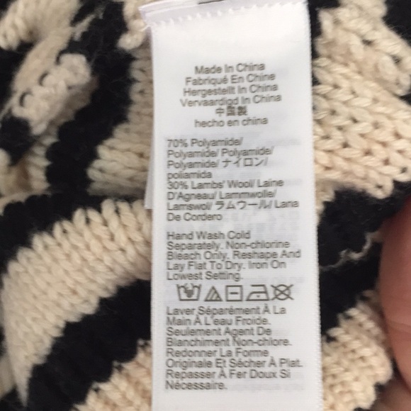 JCrew Cable-Knit Mock-neck Pullover in Stripe With Jewel Buttons- - Picture 8 of 9